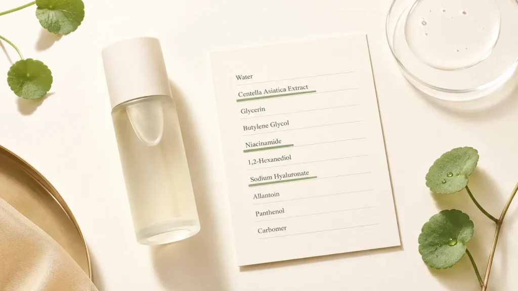 Irritants to avoid in cica products — fragrance, denatured alcohol, essential oils