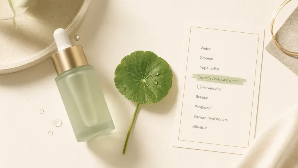 How to choose a cica product — check the label for irritants and madecassoside