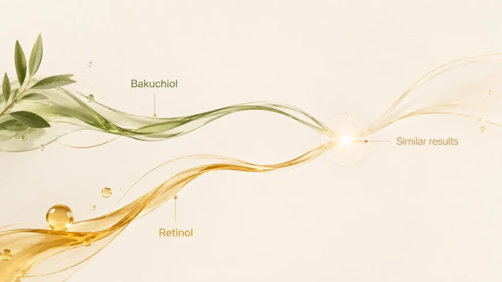 Bakuchiol and retinol — different pathways to similar anti-aging results